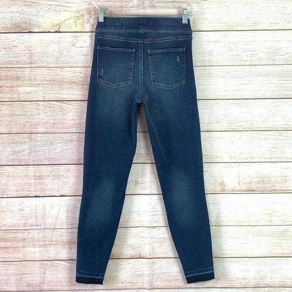 Spanx Distressed Ankle Open Hem Skinny Pullon High Rise Jeans - Picture 5 of 12